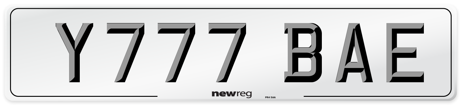 Y777 BAE Number Plate from New Reg